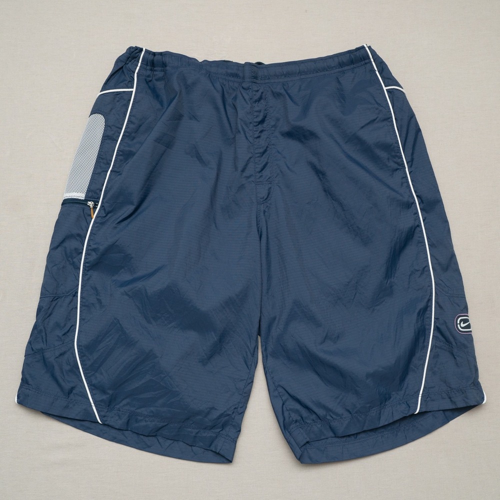 Vintage Y2k 2000s Nike Gray Tag Board Shorts Navy Blue Tech XL Adult Swim Beach